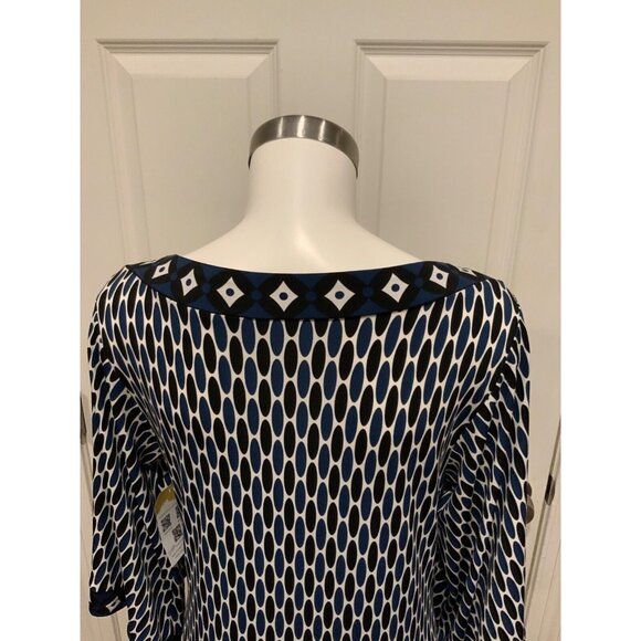Michael Kors Black, Blue & White Patterned Sheath Dress , Size S - Picture 7 of 9